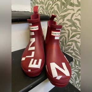 Hunter Burgundy Rain Boots
